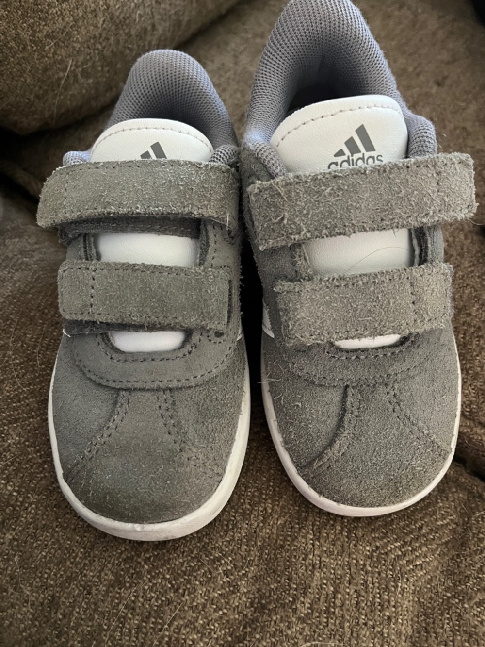 Adidas gray suede sneakers toddler 8